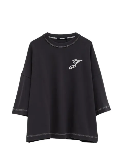 Jacquemus contrast-stitching T-shirt Blue TSM00601AJ00226