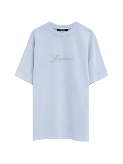 Jacquemus logo-embroidered T-shirt Blue TSM00631AJ00045