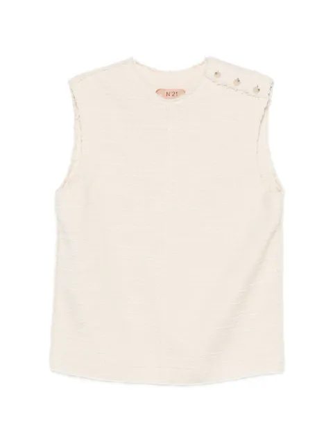 Nº21 buttoned sleeveless blouse Neutrals 26EN2M0T0210248