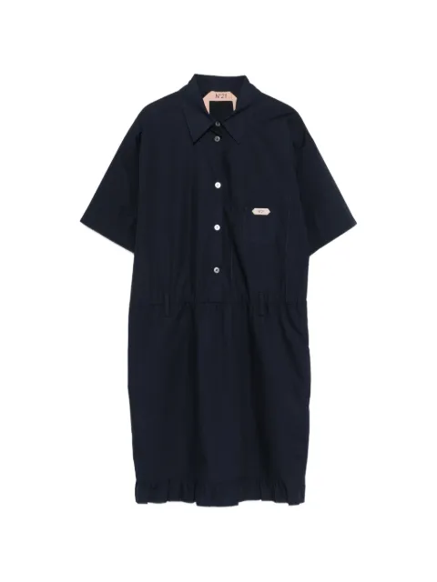 Nº21 ruffle-trim short-sleeve dress Blue 26EN2M0H0710187