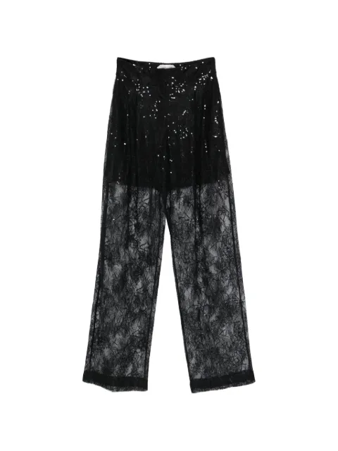 Alberta Ferretti sequin-detail lace trousers Black V03141620