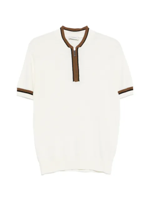 Paolo Pecora zip-up T-shirt Neutrals A024F6001102