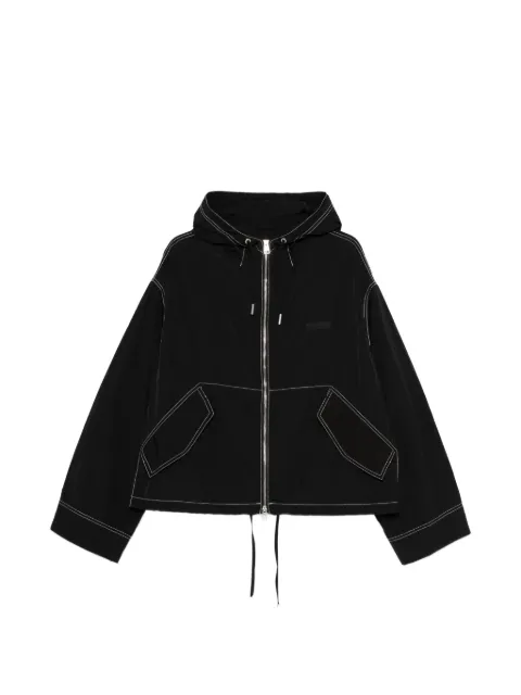 AMI Paris contrast-stitch hooded jacket Black UJK879PA0117001
