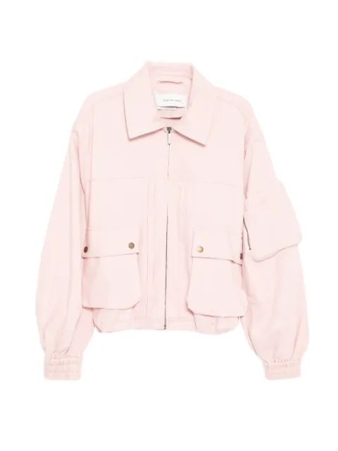 Feng Chen Wang logo-patched long-sleeve bomber jacket Pink FUS21JK22