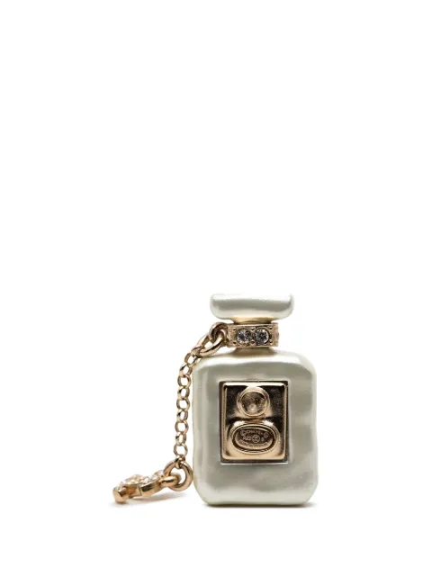 CHANEL Pre-Owned 2022 CC Resin Gold Plated Rhinestone No. 5 Perfume Bottle Brooch costume brooch White 631XB2R2VYH248UJ