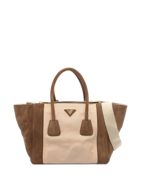 Prada Pre-Owned canvas suede tote bag Neutrals 1035408