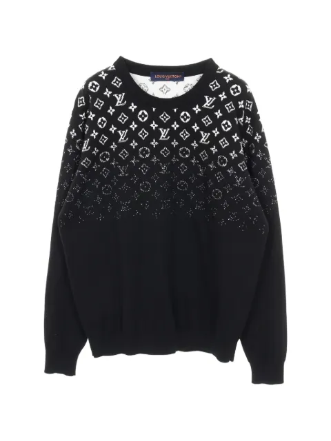Louis Vuitton Pre-Owned gradient knit crew-neck sweatshirt Black 1035029