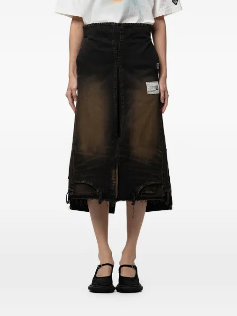 Maison MIHARA YASUHIRO reversed denim skirt Grey B16SK061