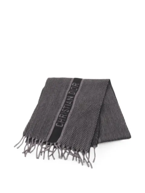 Christian Dior Pre-Owned logo-print scarf Black 1022104
