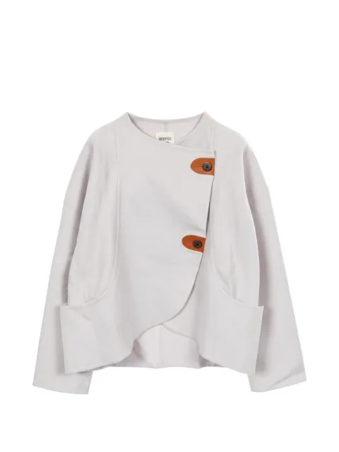 Hermès Pre-Owned 2010s asymmetric cashmere jacket Grey 1036676