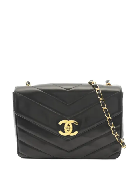 CHANEL Pre-Owned 1994-1996 V-Stitch chain-strap shoulder bag Black 10385343621606