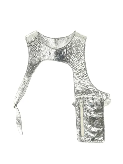 Louis Vuitton Pre-Owned 10s mid-layer asymmetrical leather vest Silver 1035272