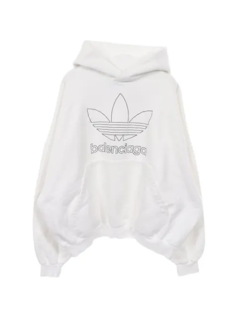 Balenciaga Pre-Owned x adidas 2010s Trefoil logo hoodie White 1035018