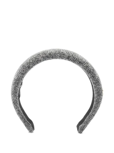 Miu Miu Pre-Owned 2020s tweed logo head band Grey 1036342