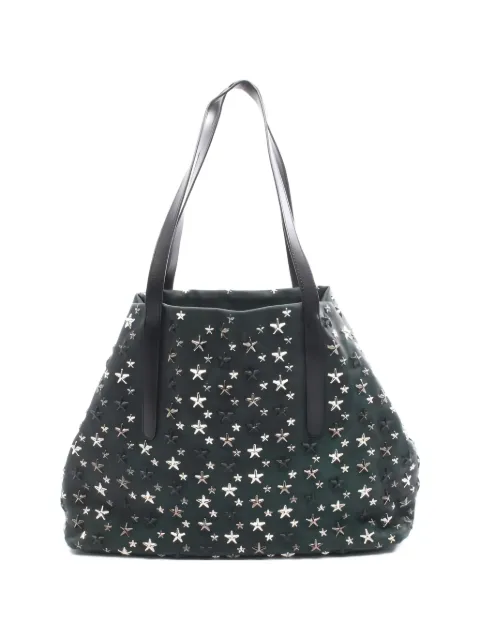 Jimmy Choo Pre-Owned 2000s leather star-stud shoulder bag Green 1026932