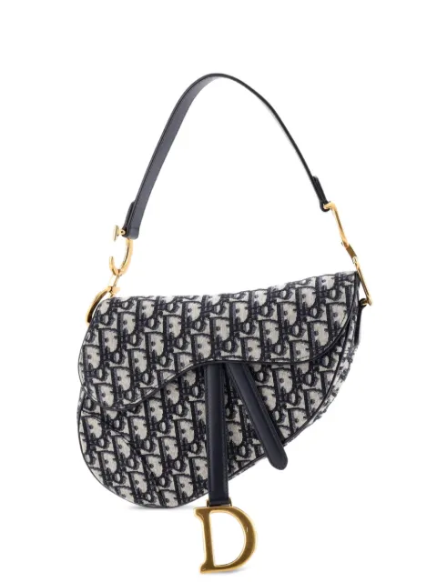 Christian Dior Pre-Owned Saddle Handbag Oblique Canvas Medium shoulder bag Blue VB2PNSKRK4WO35SX