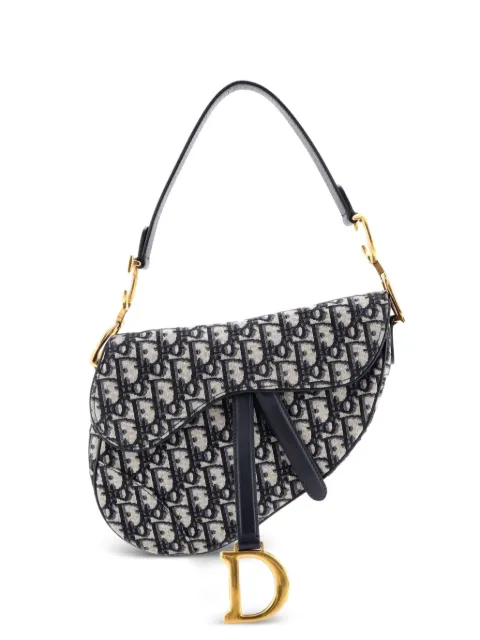 Christian Dior Pre-Owned Saddle Handbag Oblique Canvas Medium shoulder bag Blue I57UYZZS18MXI507