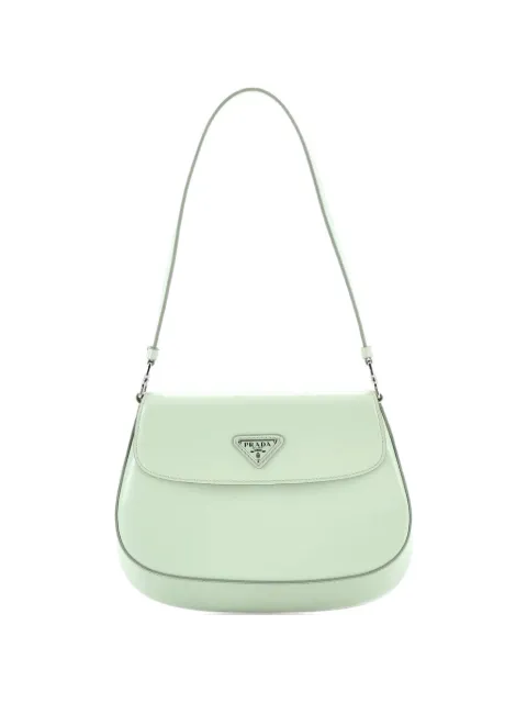 Prada Pre-Owned Cleo Flap Shoulder Bag Spazzolato Leather Small hobo bag Green M92QNLFLNFRSWNJ6