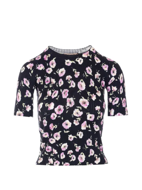 TWINSET floral crew-neck T-shirt Black 261TP346013409