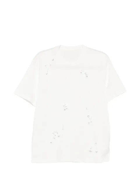 JNBY 3D flower cotton T-shirt White 5Q2113050