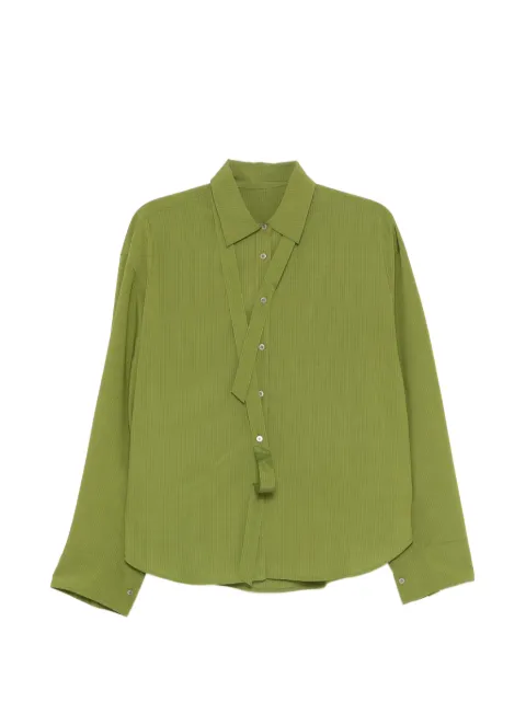 JNBY striped v-neck shirt Green 5Q1214430
