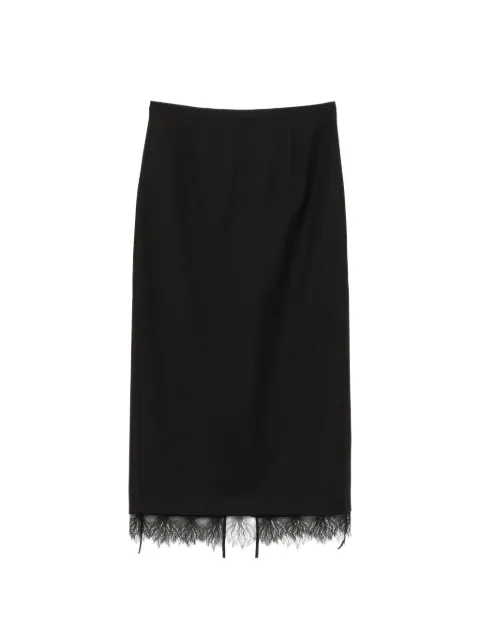 LESS lace-trim midi skirt Black 2Q1D16690