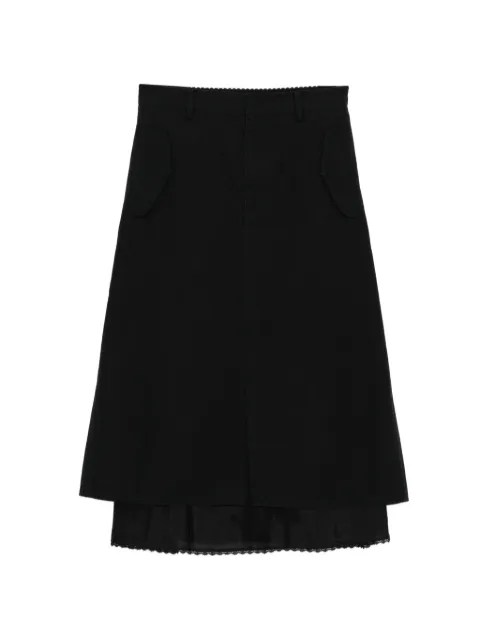 JNBY lace-trim midi skirt Black 5Q2D11610