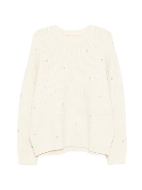 CROQUIS heart-embroidered sweater Neutrals 9Q1310550