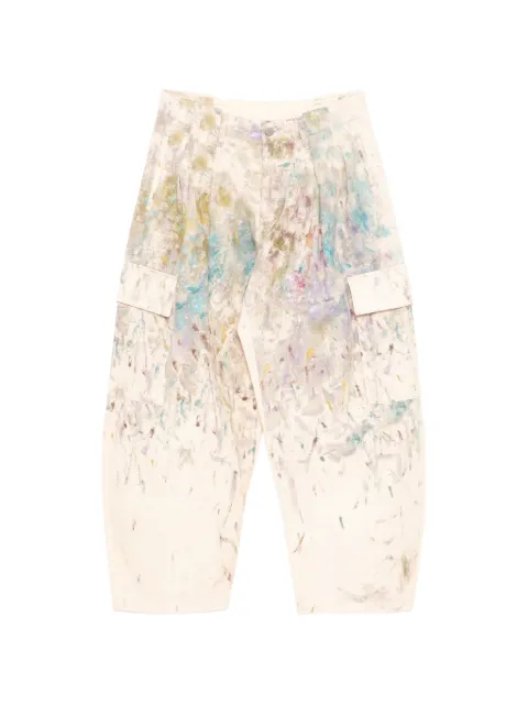 CROQUIS cotton printed pocket trousers Neutrals 9Q1E12950