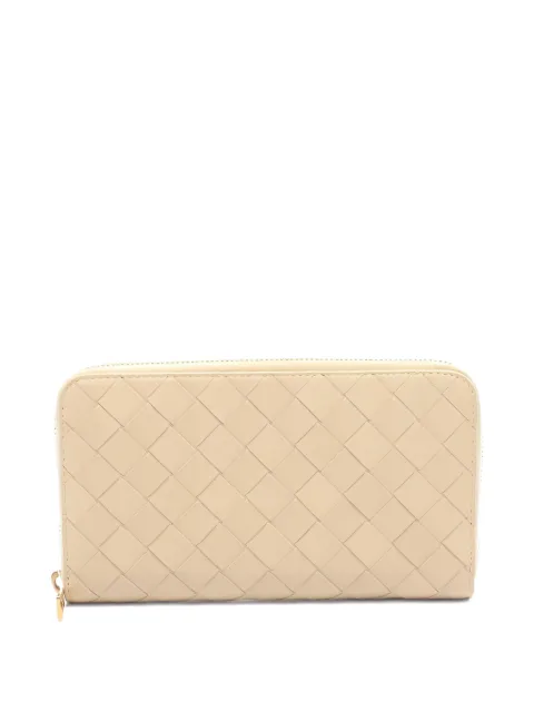 Bottega Veneta Pre-Owned intrecciato-leather zip-closure wallet Neutrals 1037471