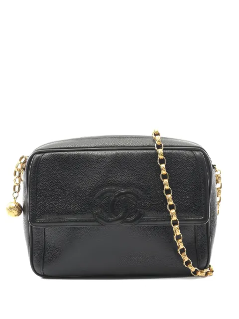 CHANEL Pre-Owned 1991-1994 coco mark chain-strap shoulder bag Black 10385872663002