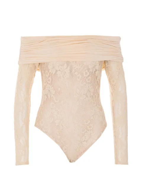 ZIMMERMANN drape lace bodysuit Neutrals 7123TC261