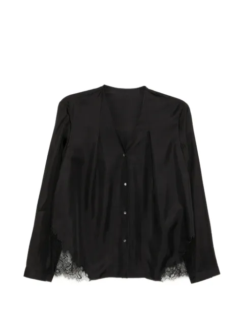LESS silk V-neck shirt Black 2Q1210180