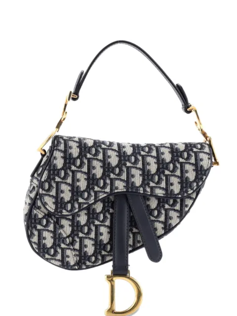 Christian Dior Pre-Owned Saddle Handbag Oblique Canvas Mini shoulder bag Blue 0QER8UDFDR4IDA65