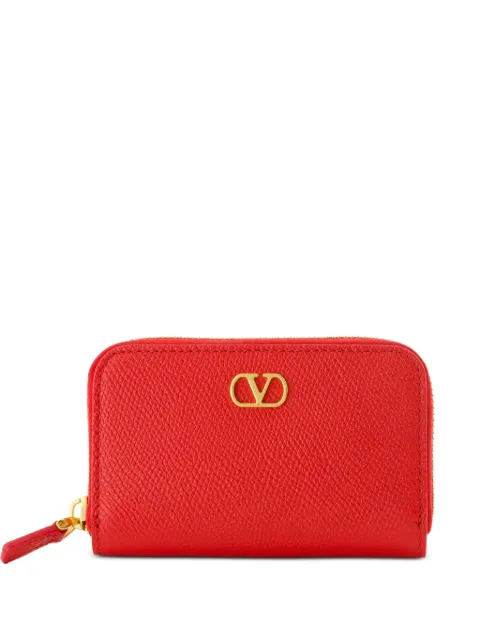 Valentino Garavani zipped grained leather wallet Red WP0AY3SNP