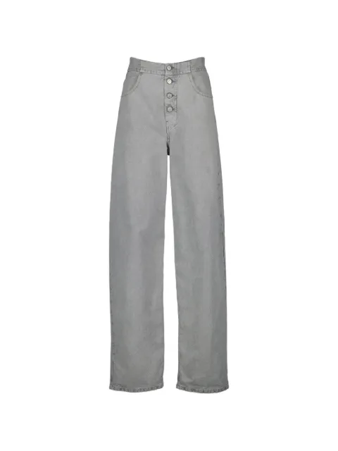 MM6 Maison Margiela buttoned leather-patch jeans Grey S52LA0241M35736