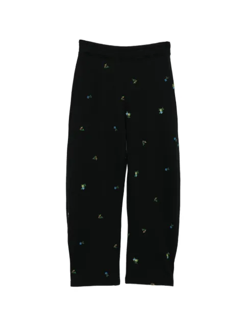 JNBY floral-embroidered trousers Black 5Q2E10820