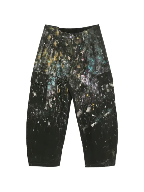 CROQUIS cotton printed pocket pants Black 9Q1E12950
