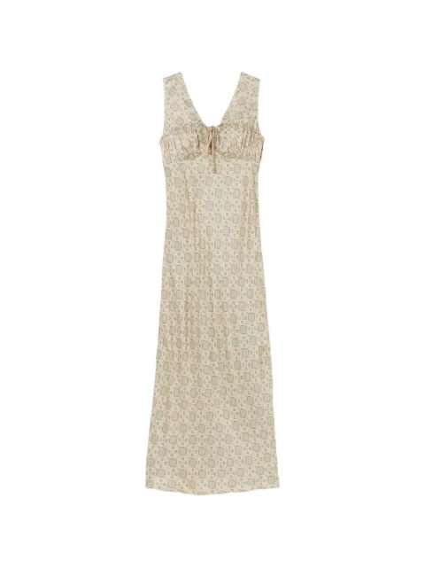 Claudie Pierlot patterned satin dress Neutrals CFPRO03017