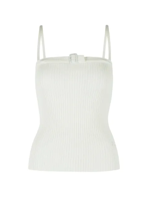 Courrèges buckled ribbed top Neutrals 126MDE156FI0001