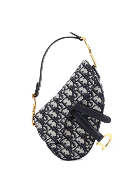 Christian Dior Pre-Owned Saddle Handbag Oblique Canvas Mini shoulder bag Blue 3MQRSQMJH6HUGZN4