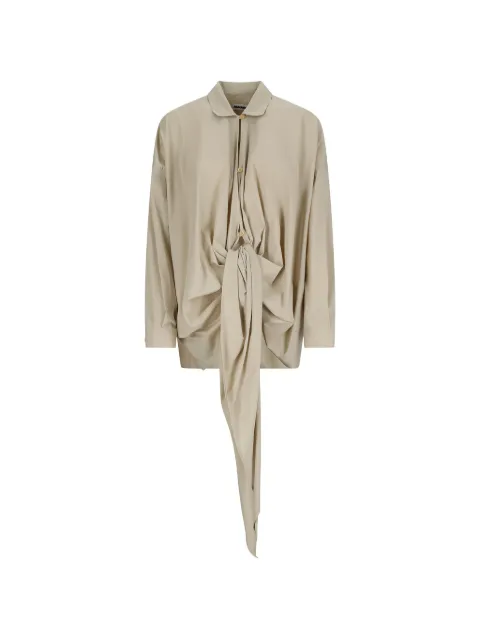 DARKPARK Romy tie-fastening draped shirt Neutrals WSH33FAC1340085