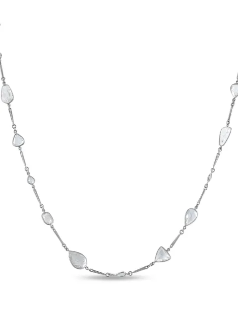 LB Exclusive platinum diamond embellished necklace Silver MF09121525
