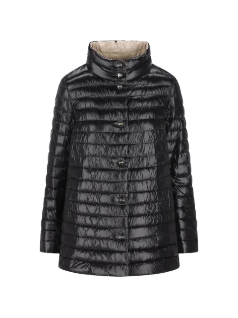 Herno A-shape quilted button puffer jacket Black PI1234D12017Z