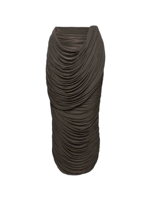 Magda Butrym draped midi skirt Brown 302426