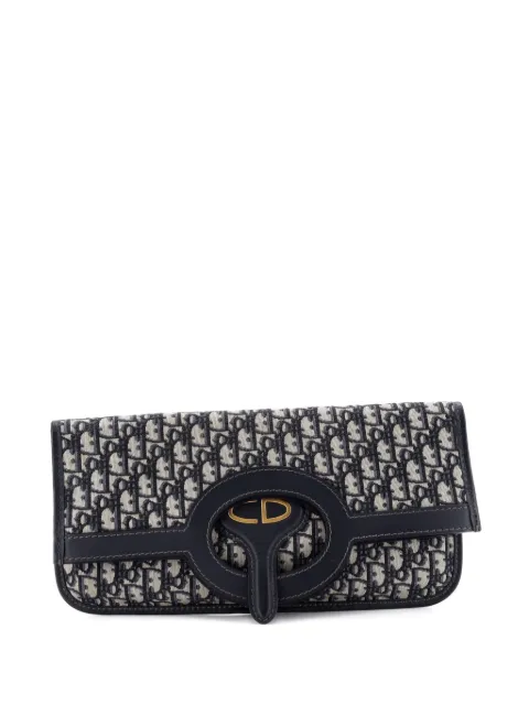 Christian Dior Pre-Owned Fold Over Oblique Canvas clutch bag Blue CW8TGGYT3HHR8A1J