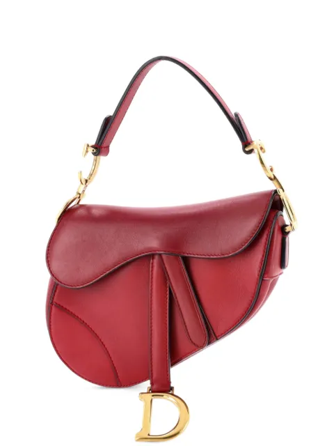Christian Dior Pre-Owned Saddle Handbag Leather Mini shoulder bag Red AKQ5QOCEBWZR3041