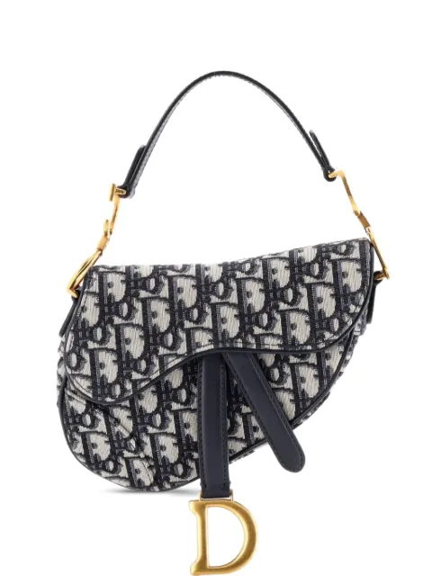 Christian Dior Pre-Owned Saddle Handbag Oblique Canvas Mini shoulder bag Blue XG7LDET22AA52AQF