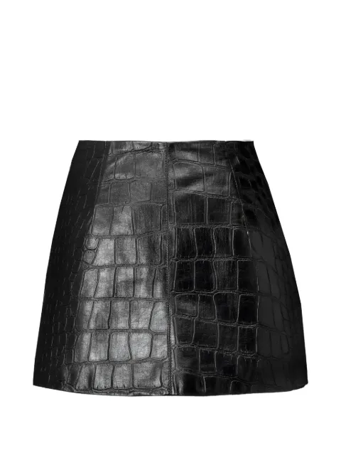 DANCASSAB Tecovas textured leather mini skirt Black DCAT25MTECNEGPI