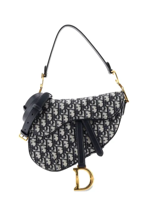 Christian Dior Pre-Owned Saddle Handbag with Strap Oblique Canvas Medium shoulder bag Blue 4NBSYBSS3W34EBQX